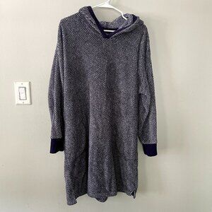 Nautica white blue navy fleece comfortable warm soft hooded long sweater